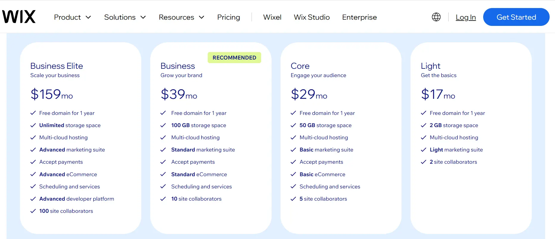 Wix ویب سائٹ۔
