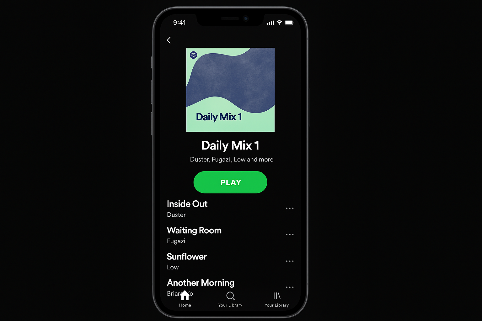 Spotify iOS ایپ فعال پریمیم خصوصیات دکھا رہی ہے جس میں ڈاؤن لوڈ بٹن نظر آتا ہے۔