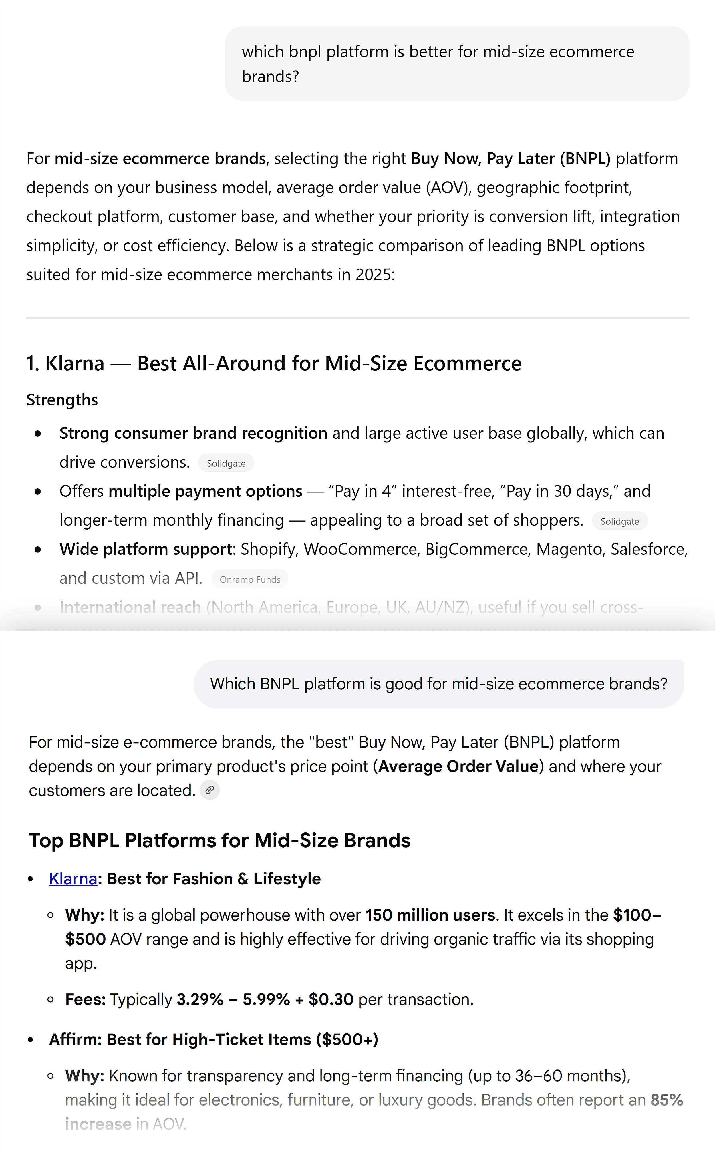 ChatGPT اور Google AI Klarna کی تجویز کرتے ہیں۔ ChatGPT اور Google AI Klarna کی تجویز کرتے ہیں۔