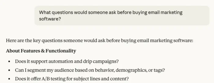 SEO کے لیے کلیدی الفاظ کی تحقیق کیسے کریں۔ 16 ای میل مارکیٹنگ کے لیے کلاڈ اے آئی کی ورڈ برین اسٹارمنگ