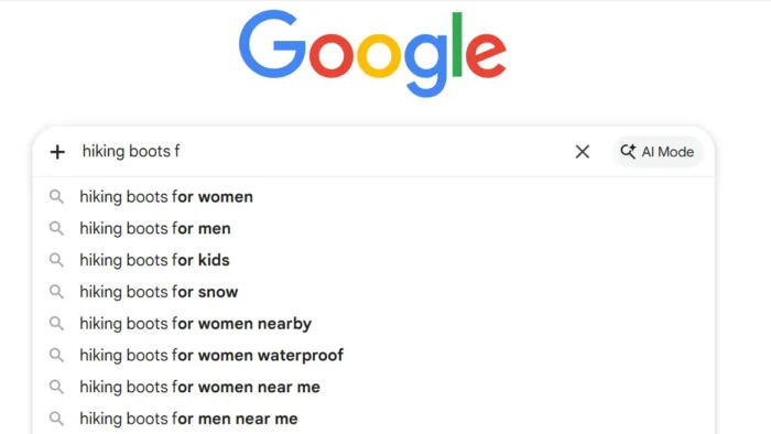 SEO کے لیے کلیدی الفاظ کی تحقیق کیسے کریں۔ 17 ہائیکنگ بوٹس کے لیے گوگل کی خودکار تکمیل کی تجاویز