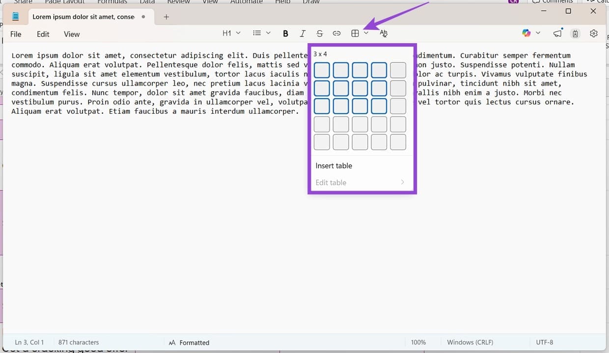 ونڈوز 11 نوٹ پیڈ میں ٹیبل کیسے بنائیں 3 ونڈوز 11 نوٹ پیڈ 4 میں ٹیبل کیسے بنائیں