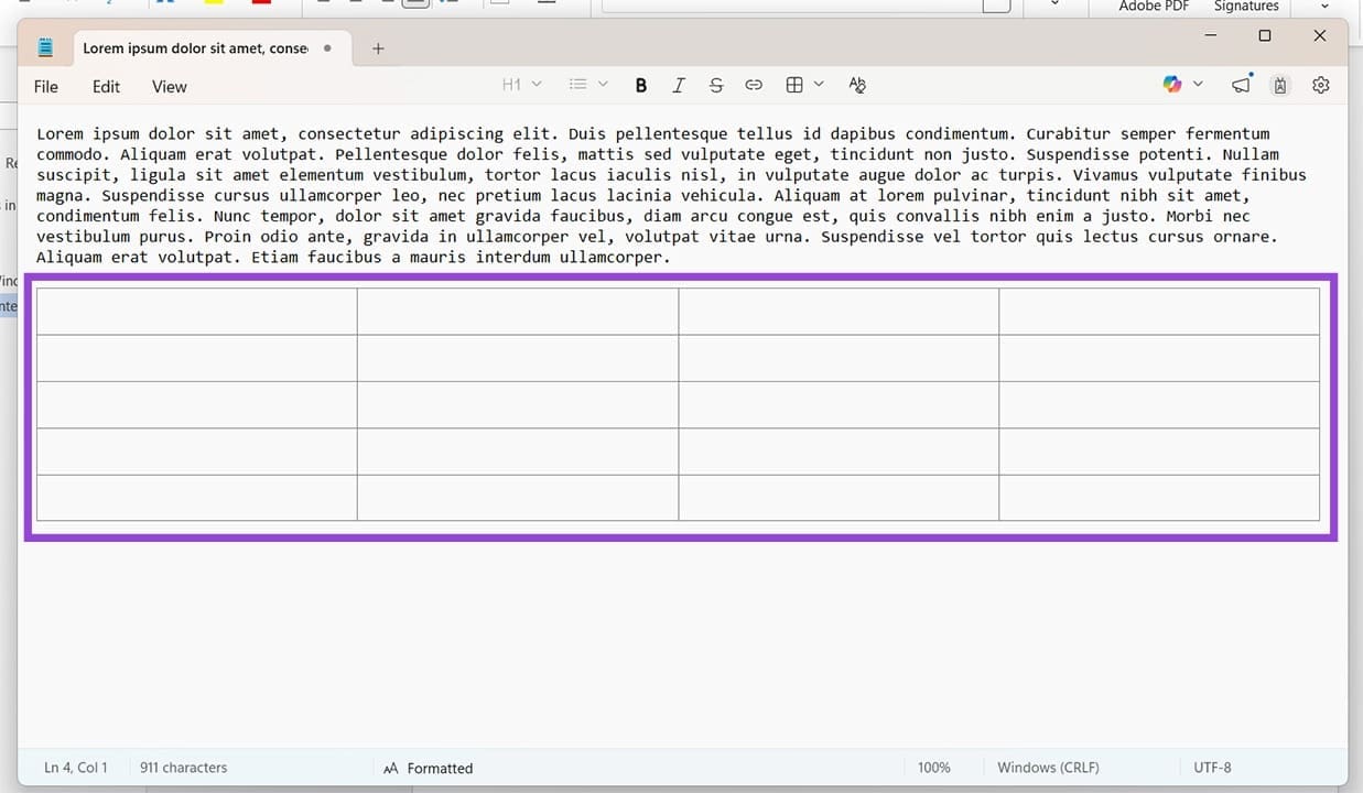 ونڈوز 11 نوٹ پیڈ میں ٹیبل کیسے بنائیں 2 ونڈوز 11 نوٹ پیڈ 3 میں ٹیبل کیسے بنائیں