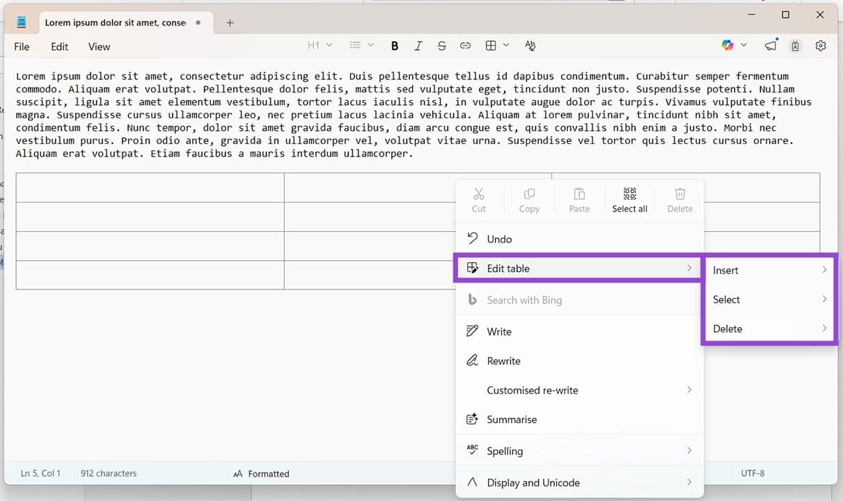 ونڈوز 11 نوٹ پیڈ میں ٹیبل کیسے بنائیں 5 ونڈوز 11 نوٹ پیڈ 6 میں ٹیبل کیسے بنائیں