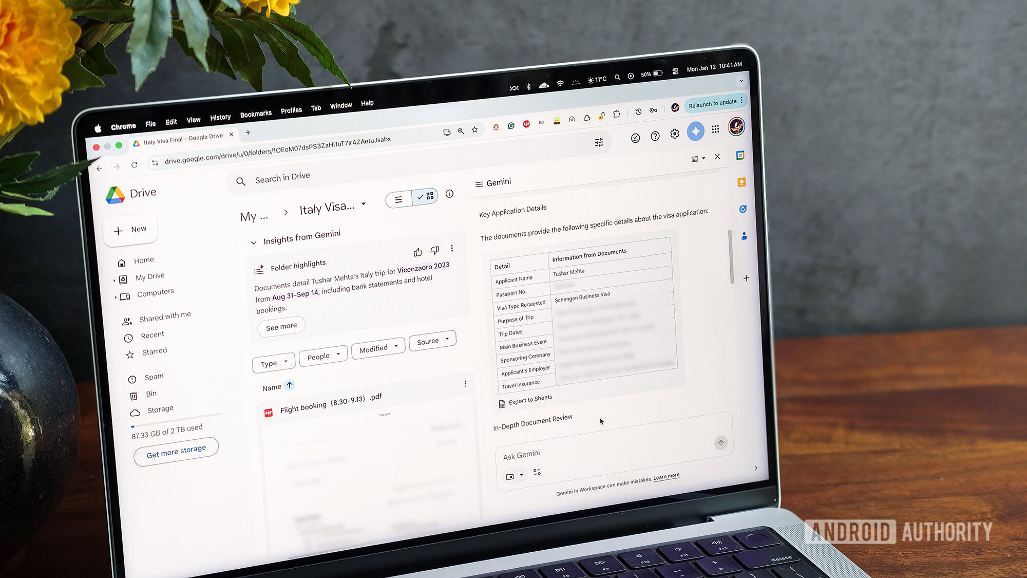 گوگل ڈرائیو فولڈر فائل کا خلاصہ