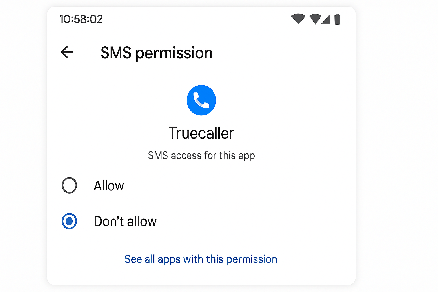 نامعلوم کال کرنے والوں کی شناخت کیسے کریں: بہترین ایپس اور ٹولز 2 Truecaller کے لیے Android اجازتوں کا ڈائیلاگ Allow بٹن کے ساتھ فون، رابطے اور SMS کی اجازتیں دکھا رہا ہے۔