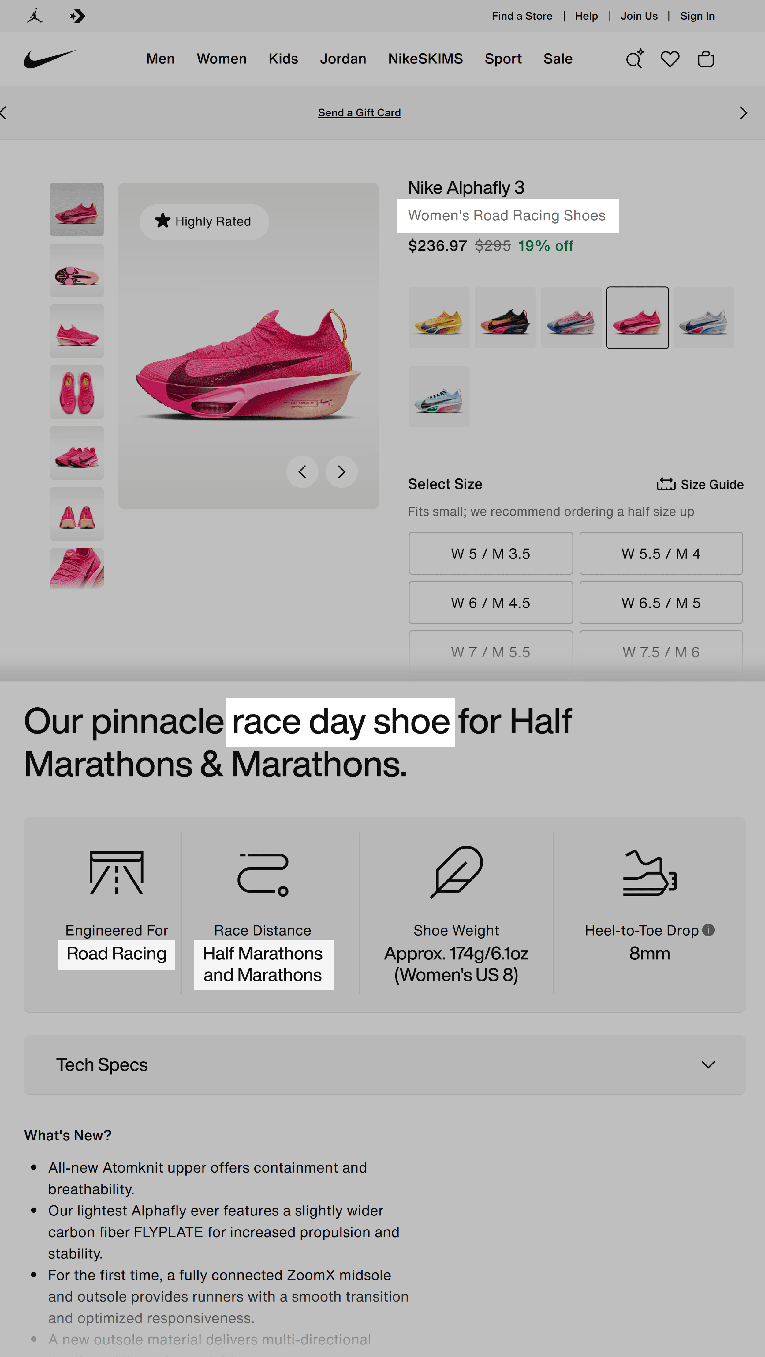 نائکی - خواتین کے روڈ ریسنگ کے جوتے نائکی - خواتین کے روڈ ریسنگ کے جوتے