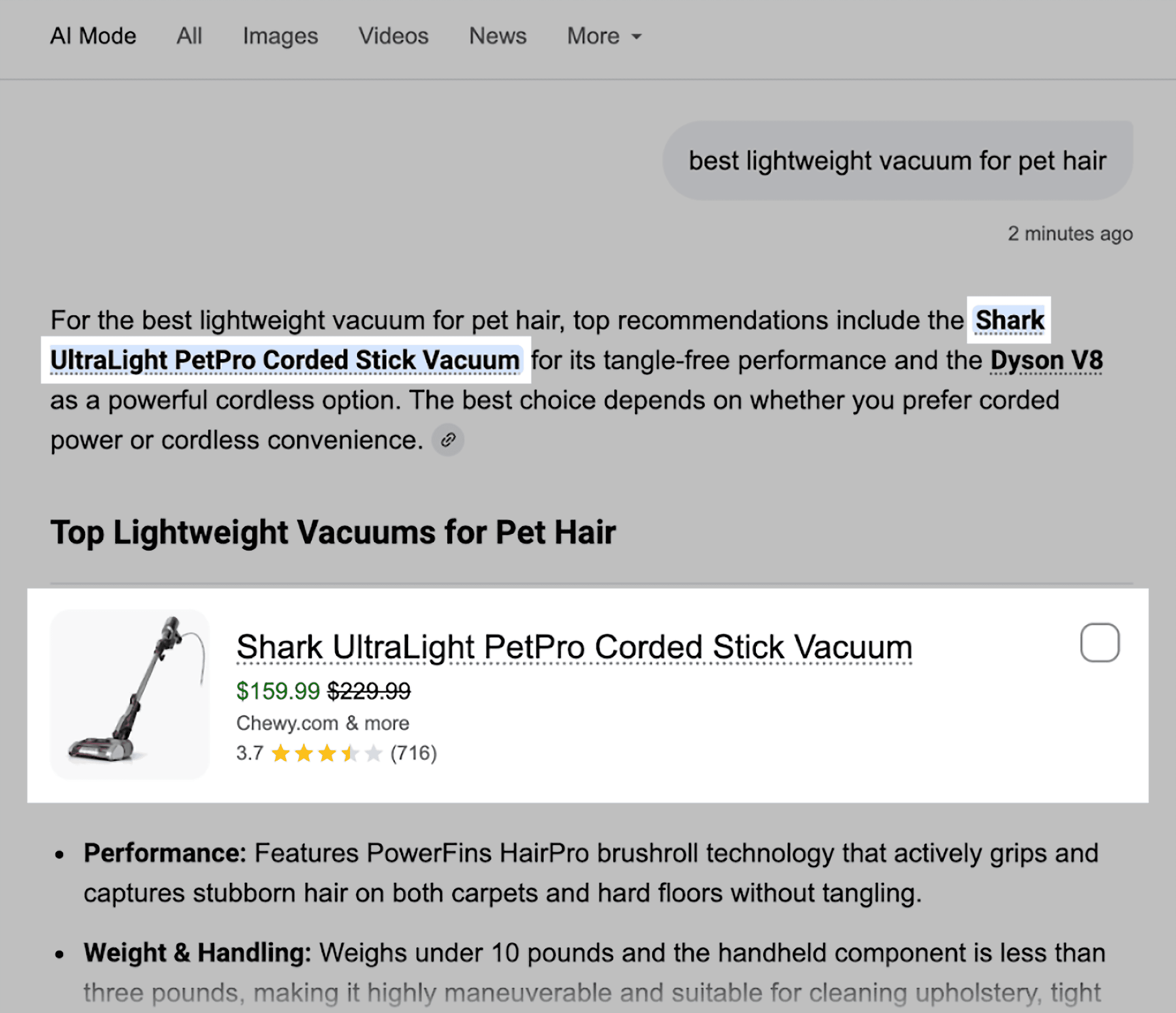 گوگل اے آئی موڈ – پالتو جانوروں کے بالوں کے لیے بہترین ہلکا پھلکا ویکیوم کلینر گوگل اے آئی موڈ – پالتو جانوروں کے بالوں کے لیے بہترین ہلکا پھلکا ویکیوم کلینر