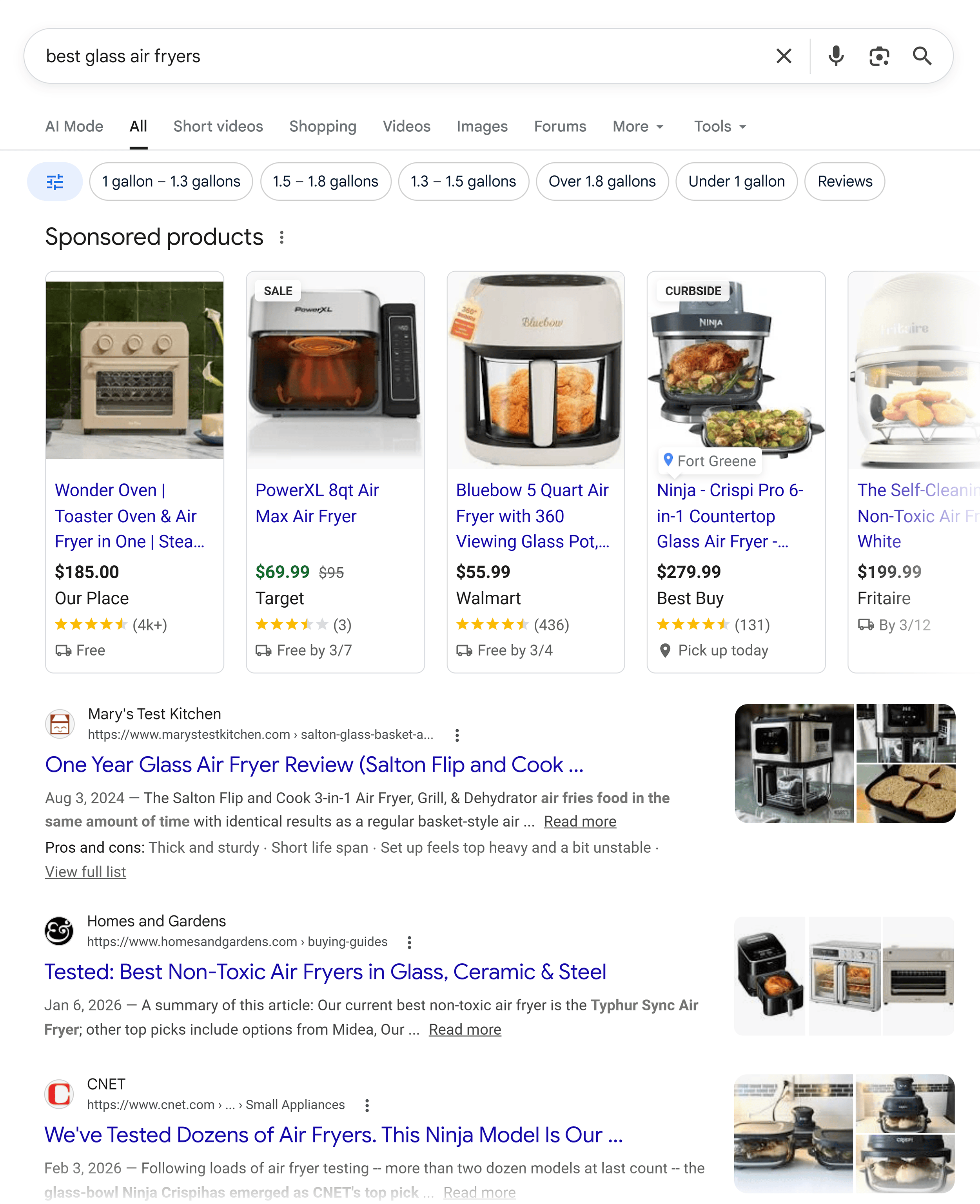 گوگل SERP - بہترین گلاس ایئر فریئر گوگل SERP - بہترین گلاس ایئر فریئر