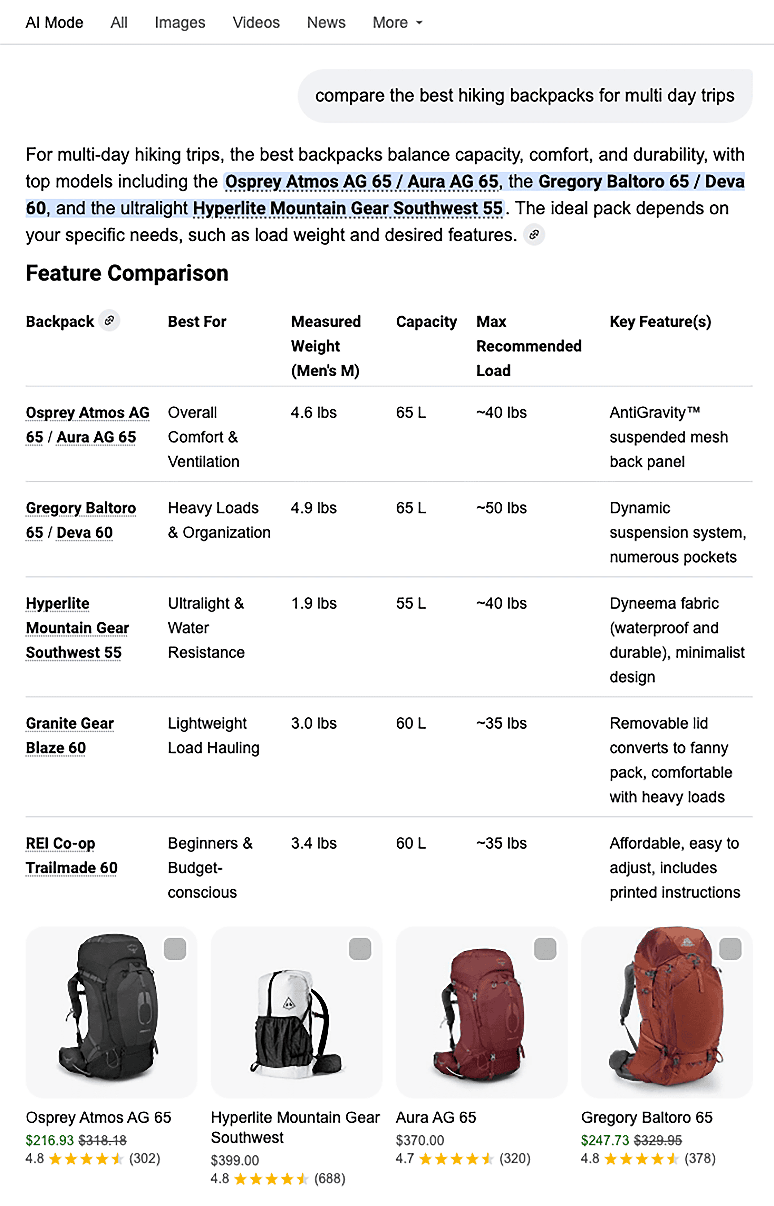 گوگل اے آئی موڈ - بہترین ہائیکنگ بیگ گوگل اے آئی موڈ - بہترین ہائیکنگ بیگ