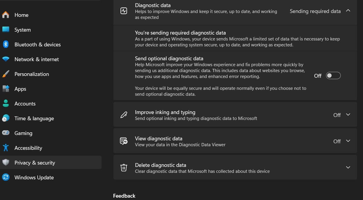 اختیاری تشخیصی ڈیٹا کیا ہے اور کیا مجھے اسے چلانے کی ضرورت ہے؟ 2