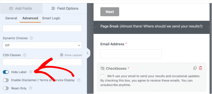 چیک باکس لیبل چھپائیں۔ چیک باکس لیبل چھپائیں۔