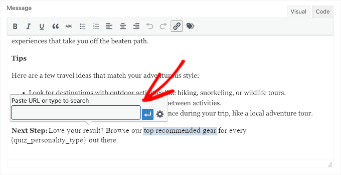 ایک لنک کے ساتھ ایک CTA شامل کریں۔ ایک لنک کے ساتھ ایک CTA شامل کریں۔