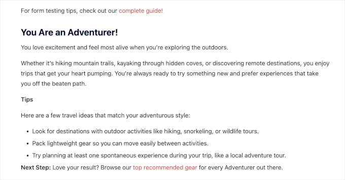WPForms پرسنلٹی کوئز ٹیسٹ WPForms پرسنلٹی کوئز ٹیسٹ
