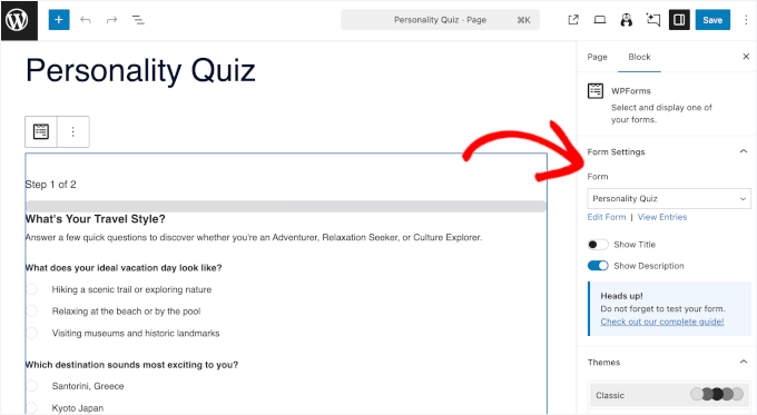 بلاک ایڈیٹر کے اندر فارم کی ترتیبات بلاک ایڈیٹر کے اندر فارم کی ترتیبات