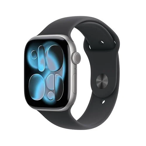 Apple Watch Series 11 46mm GPS اسمارٹ واچ (اسپیس گرے، بلیک اسپورٹس بینڈ)