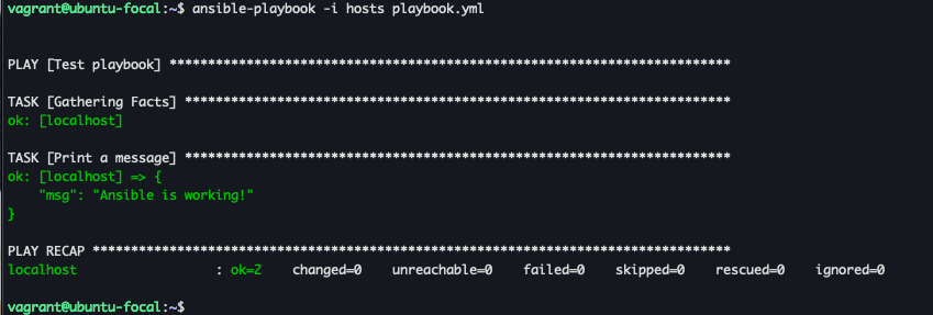 اسکرین شاٹ جوابی پلے بک کی مکمل ٹرمینل انسٹالیشن دکھا رہا ہے۔