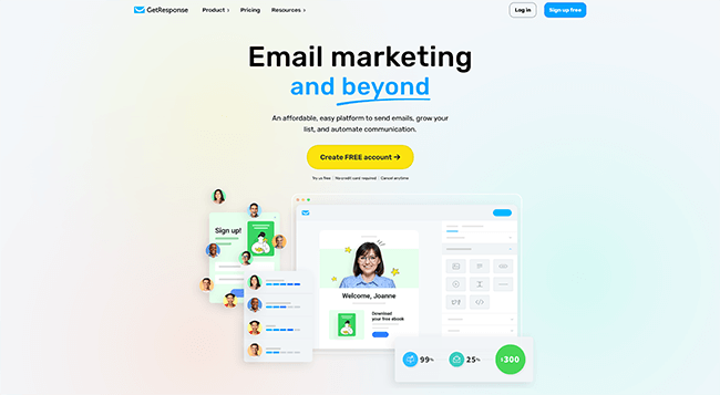 GetResponse ہوم پیج