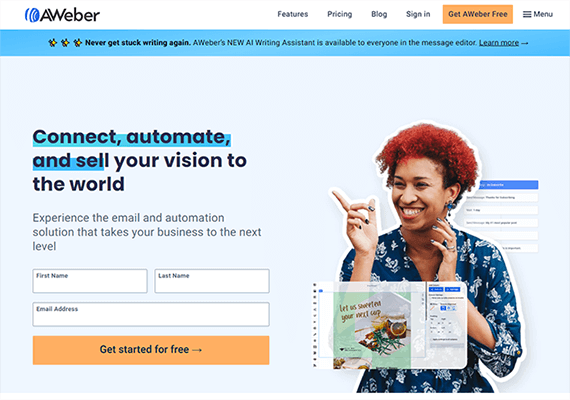 AWeber ہوم پیج