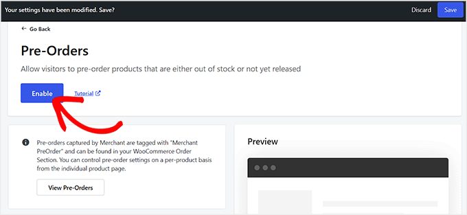 مرچنٹ پر پری آرڈر ماڈیول کو فعال کریں۔ مرچنٹ پر پری آرڈر ماڈیول کو فعال کریں۔