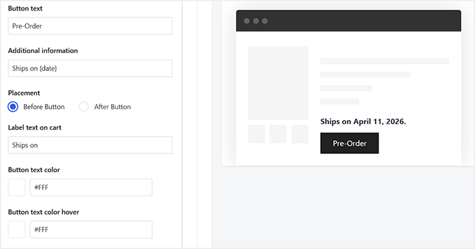 اپنے پری آرڈر بٹن کو حسب ضرورت بنائیں اپنے پری آرڈر بٹن کو حسب ضرورت بنائیں