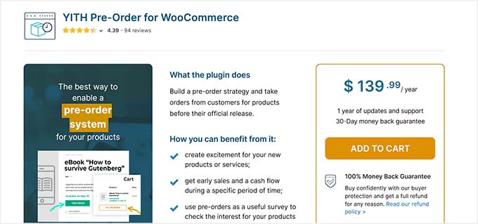 WooCommerce کے لیے YITH پری آرڈر WooCommerce کے لیے YITH پری آرڈر