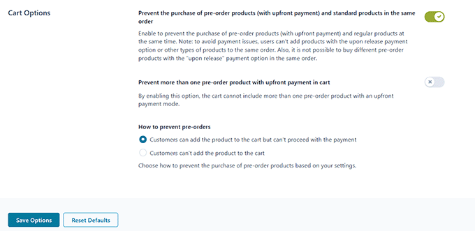 YITH پر پری آرڈر کارٹ کے اختیارات کو ترتیب دینا YITH پر پری آرڈر کارٹ کے اختیارات کو ترتیب دینا