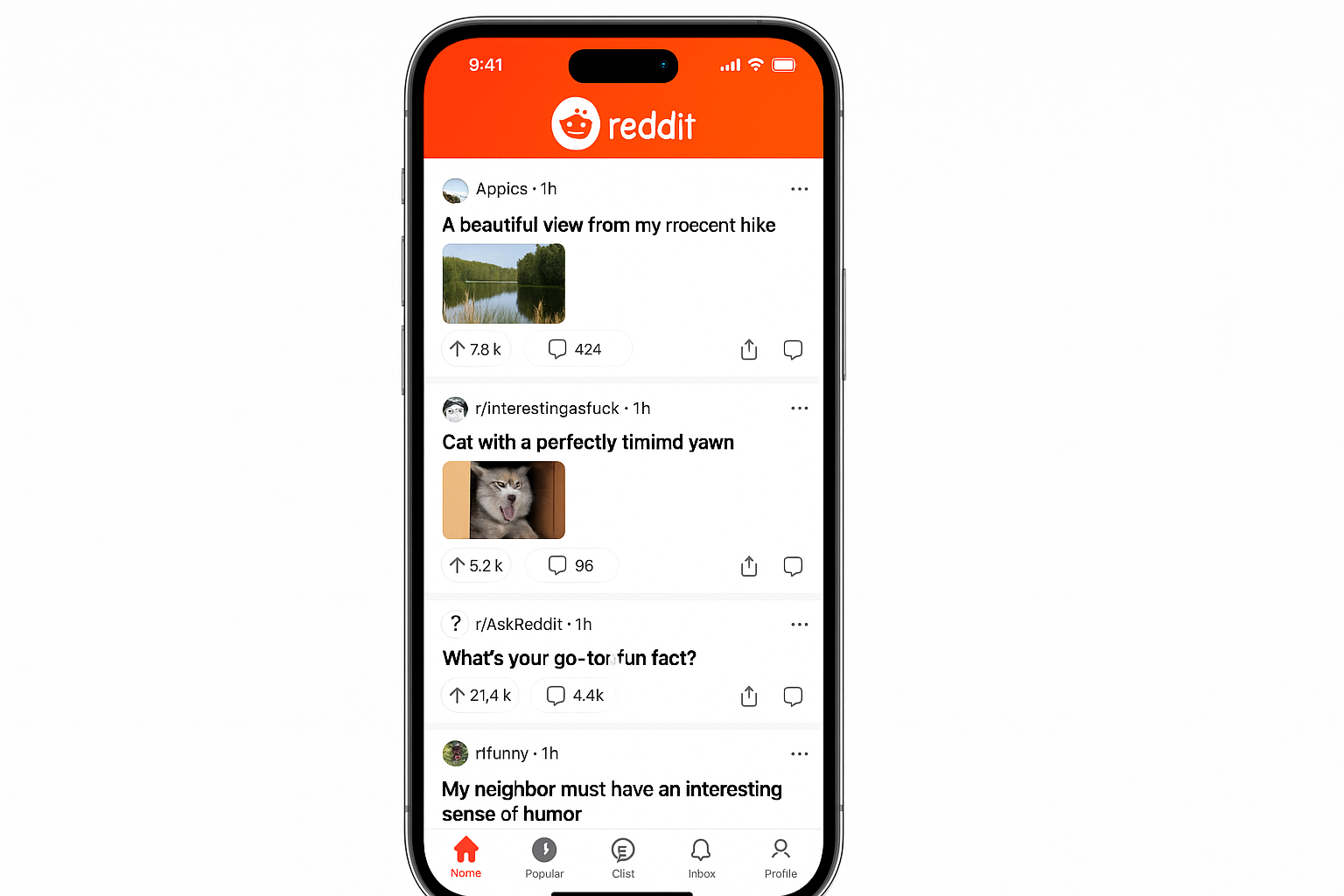 Reddit iOS ایپ موبائل آپٹمائزڈ انٹرفیس اور اشارہ نیویگیشن دکھاتی ہے۔