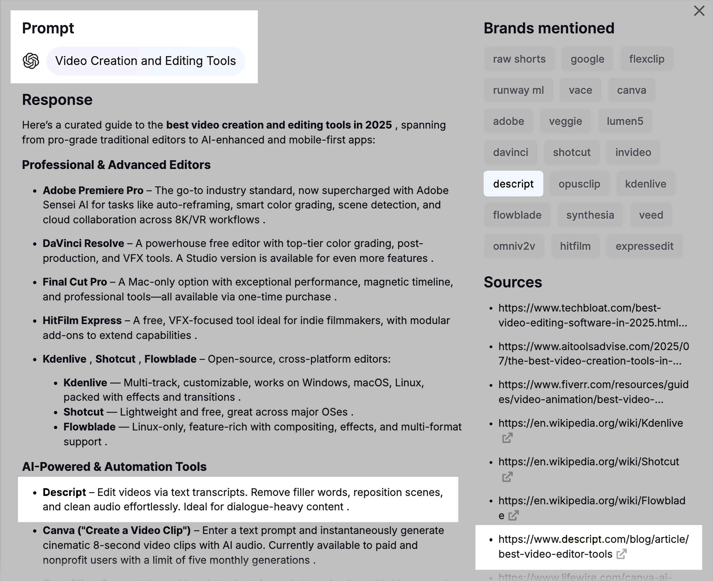 ChatGPT - ویڈیو تخلیق اور ترمیم کا آلہ