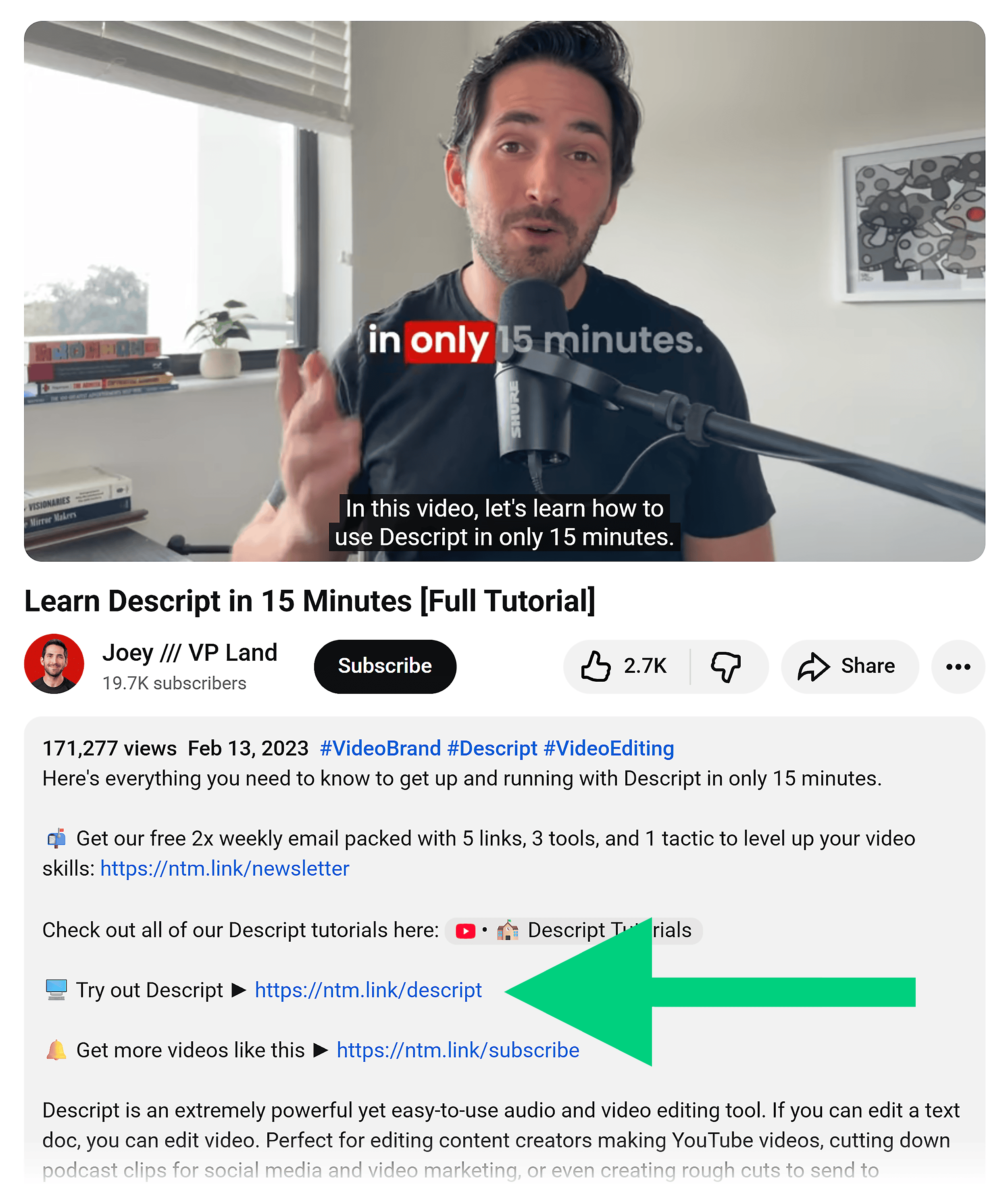 YouTube - ویڈیو - تفصیل - تفصیل میں ملحقہ لنکس
