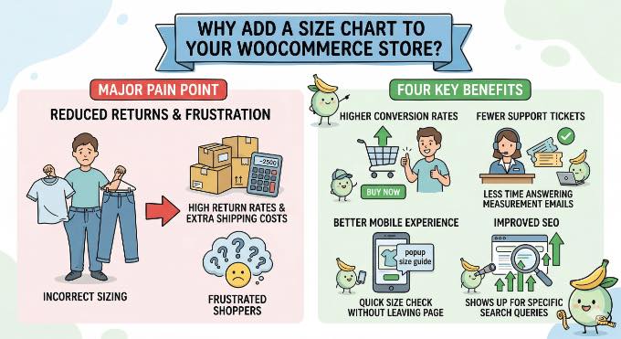 آپ کے WooCommerce پروڈکٹ کے صفحات میں سائز کا چارٹ شامل کرنے کے فوائد