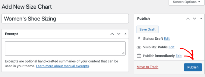WooCommerce سائز چارٹ کے لیے WPC پروڈکٹ سائز چارٹ پوسٹ کریں۔
