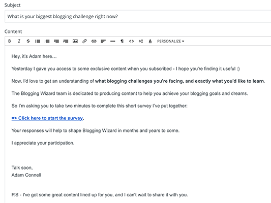 08 سائن اپ کرنے کے بعد سروے بھیجیں۔