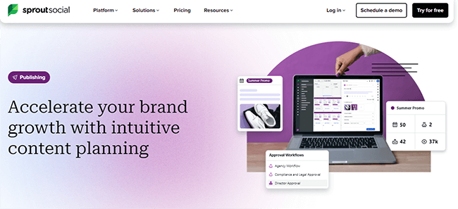 اسپروٹ سوشل شیڈولنگ ہوم پیج