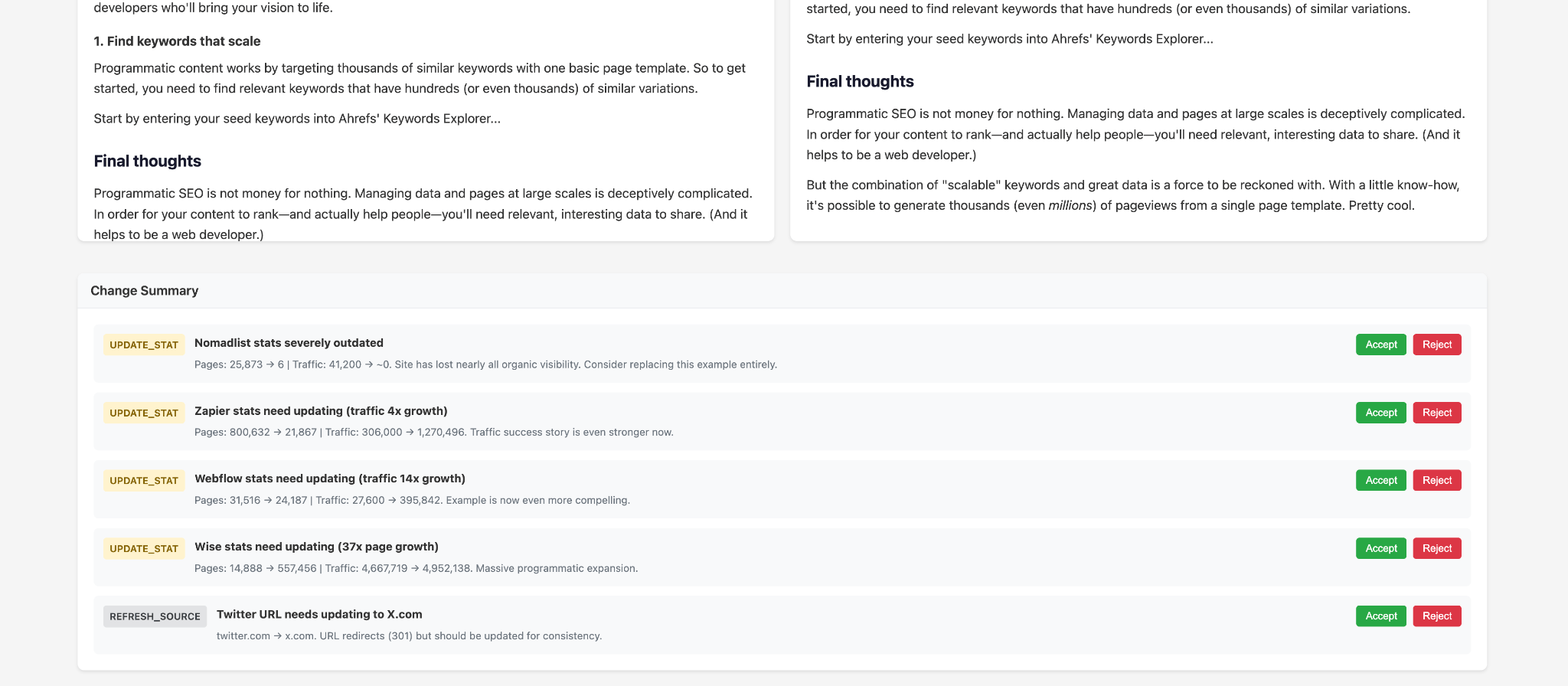 پروگرامی SEO اور کے بارے میں متن دکھانے والا ایک ویب صفحہ 