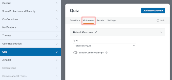 نتائج کے ٹیب تک رسائی حاصل کریں۔