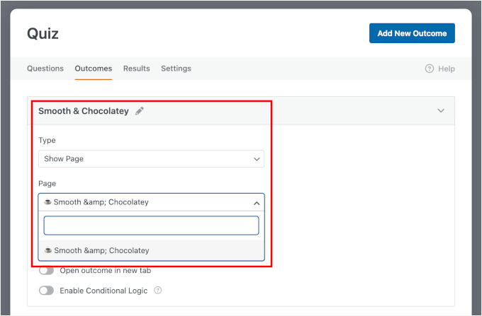 اپنے نتائج مرتب کرنے کے لیے صفحہ ڈسپلے کا انتخاب کریں۔