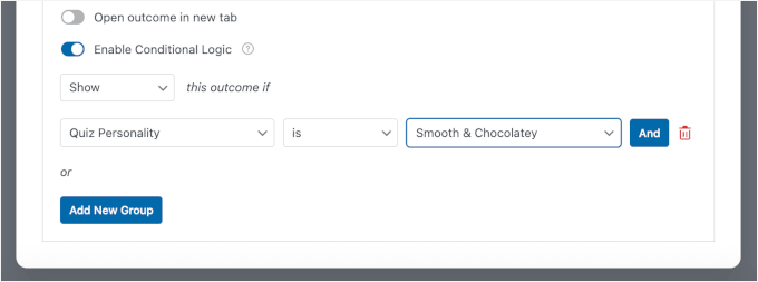 نتائج کے لیے مشروط منطق مرتب کریں۔