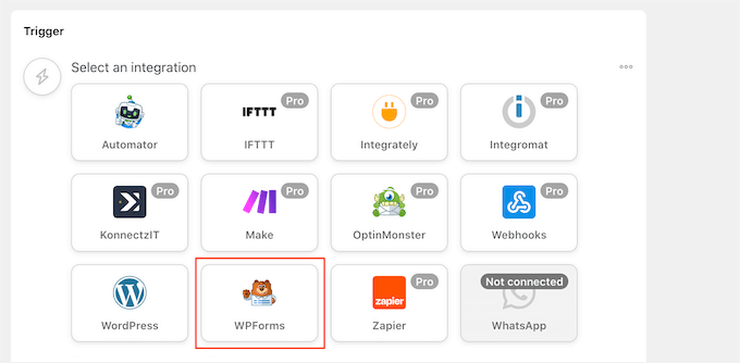 WPForms اور Google Sheets کے لیے آٹومیشن ورک فلو بنائیں