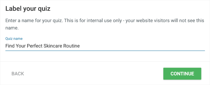 پروڈکٹ کوئز کا نام شامل کریں۔