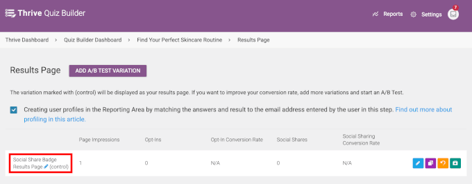 نتائج کے صفحہ کو نام دیں۔
