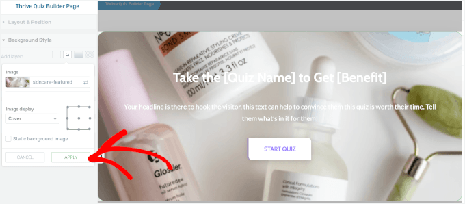 اسپلش پیج پر پس منظر کی تصویر لگائیں۔