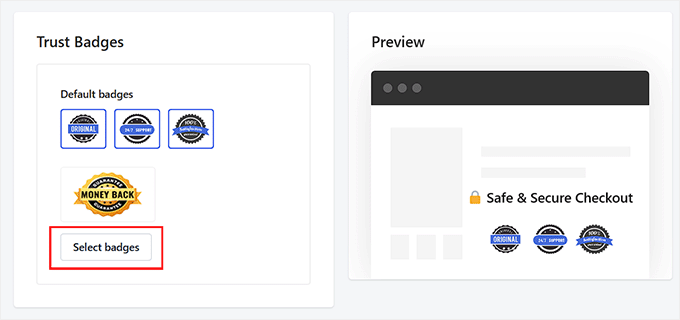 بیچنے والے کی میڈیا لائبریری سے ٹرسٹ بیج شامل کریں۔