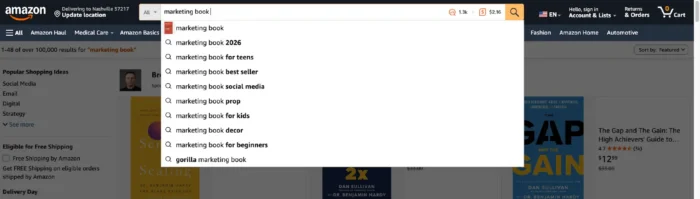 Ubersuggest کروم ایکسٹینشن کے ساتھ Amazon استعمال کریں۔