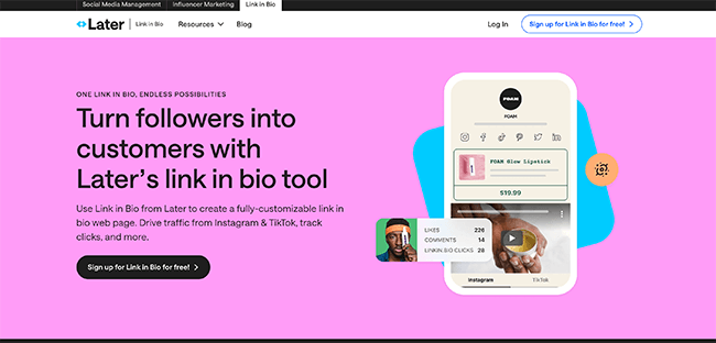 بائیو ہوم پیج سے بعد میں لنک کریں۔