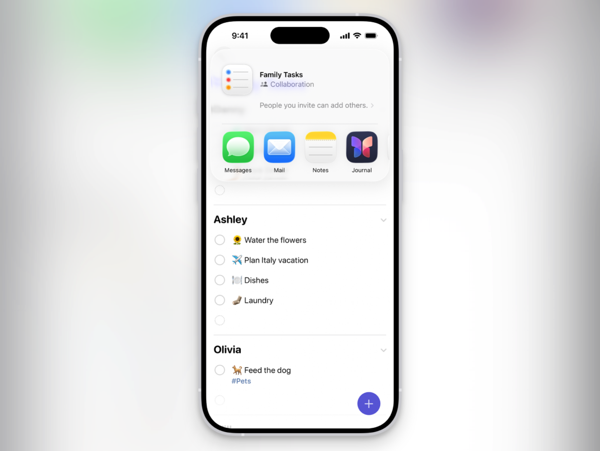 یاد دہانیوں کی مشترکہ فہرست۔