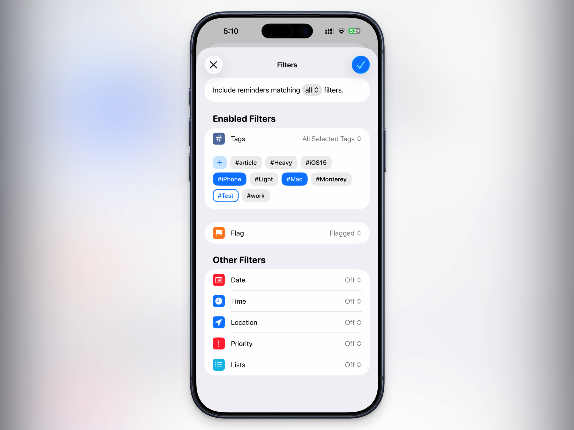 یاد دہانی والے ایپس کی سمارٹ لسٹ۔