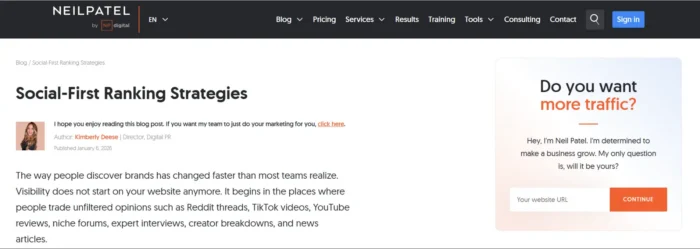 نیل پٹیل کی طرف سے سوچنے والی لیڈر شپ بلاگ پوسٹ کی مثال