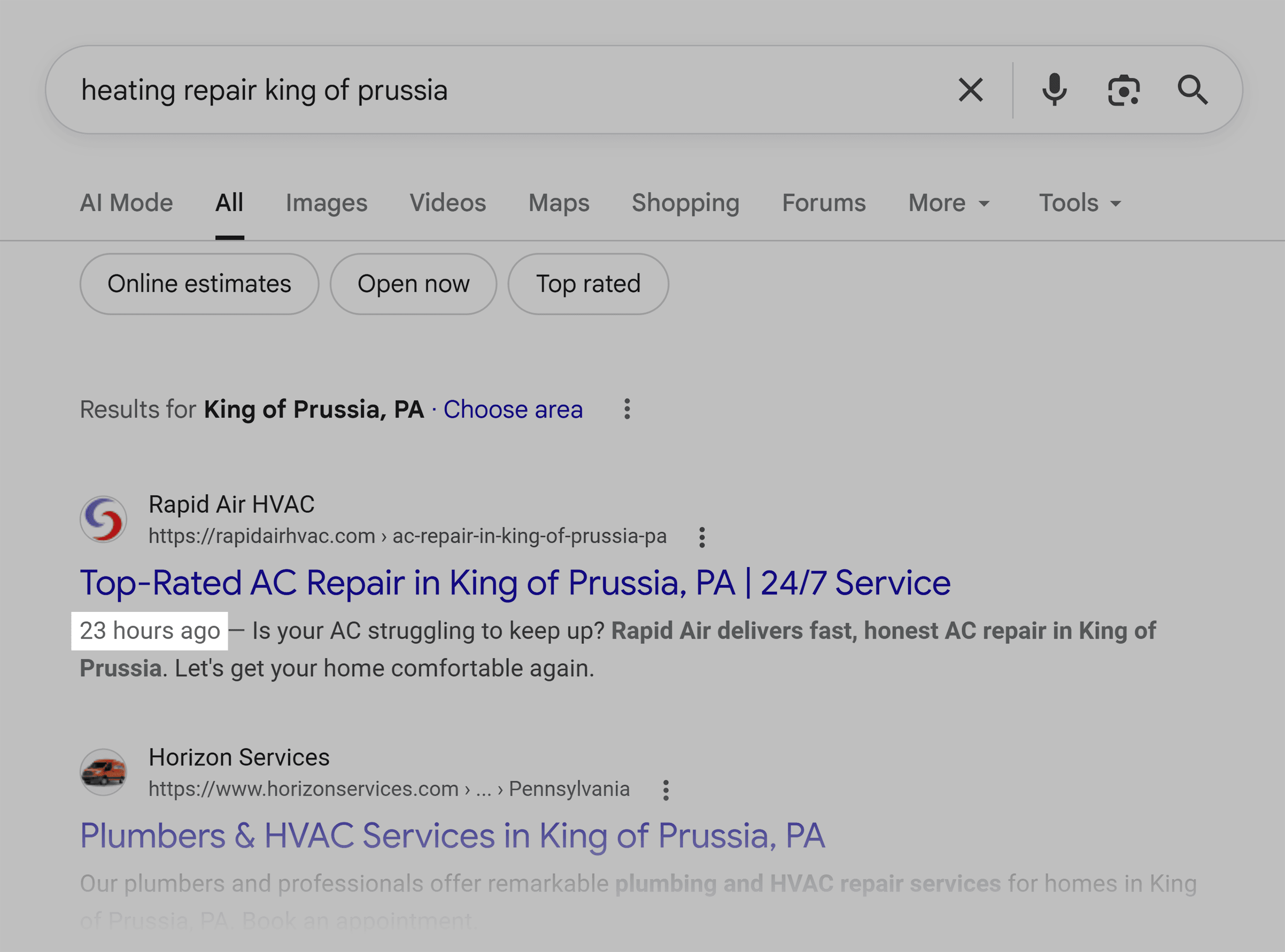 گوگل SERP - فاسٹ پیج رینکنگ