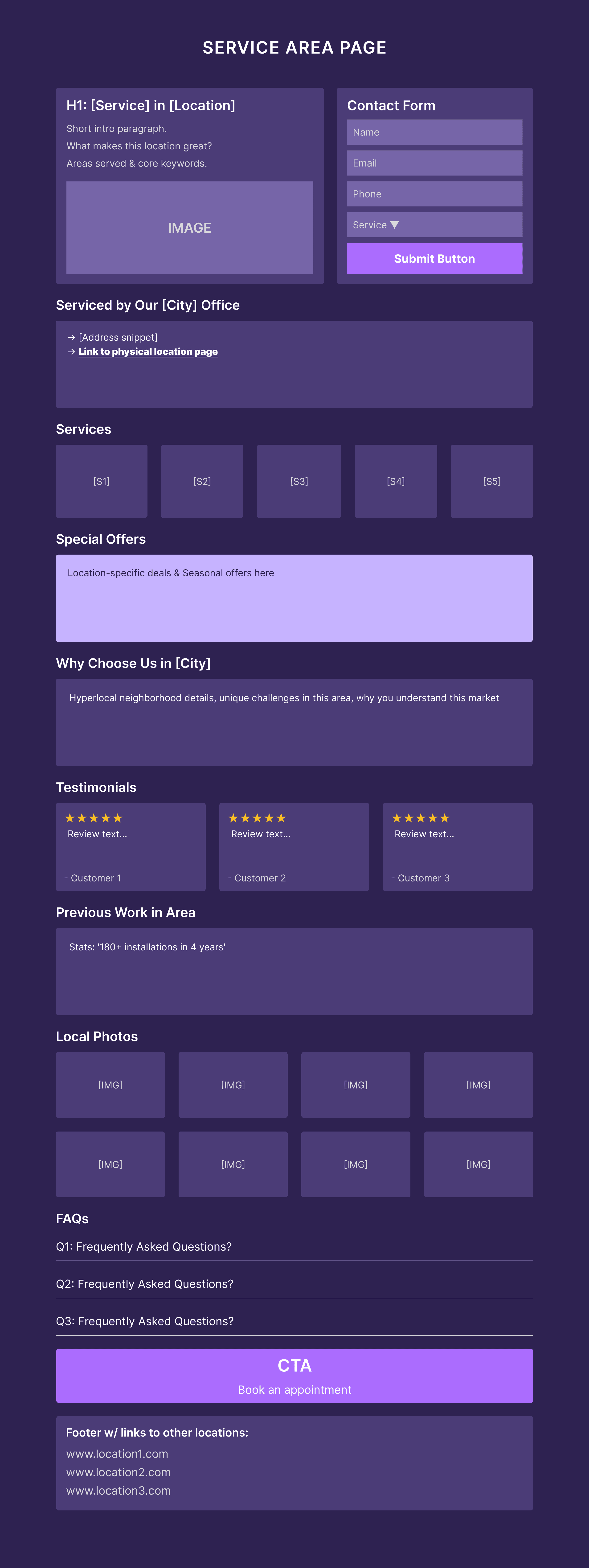 سروس ایریا پیج